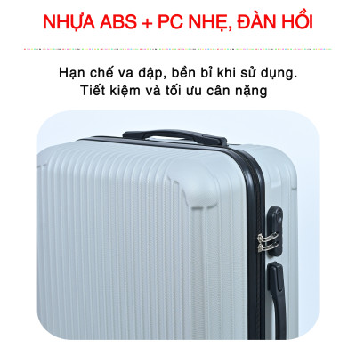 Vali du lịch kéo cao cấp Size 24inch- Chất lượng cao  KS-155 - Xanh lam nhạt
