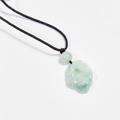 Dây chuyền phong thủy đá cẩm thạch phỉ thúy hoa đá 2.5cm mệnh hỏa , mộc - Ngọc Quý Gemstones