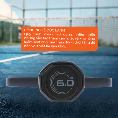 Vợt Pickleball Sixzero 6.0 Black Diamond Power 14mm Cao Cấp - Lõi Carbon Siêu Cứng, Tấn Công Uy Lực, Kiểm Soát Tối Ưu