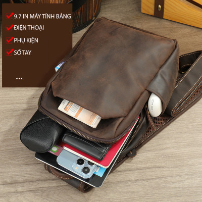 Túi đeo chéo nam DA BÒ THẬT phong cách mới  - BEE GEE DCN9297