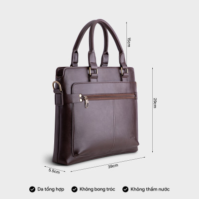 Cặp công sở Trita ( Thời trang nam đa năng vừa laptop 14 inch - Cặp da TCA12 )