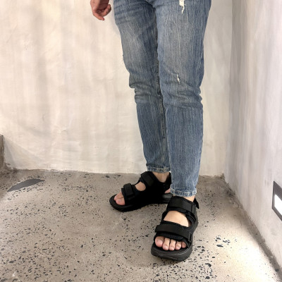 Giày Sandal Nam Nữ Unisex The BiLy Quai Ngang Dây Dù Đế IP Siêu Êm Nhẹ Màu Đen- BL07 Đen