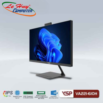 Máy tính để bàn All In One VSP VA221-610H Black (Sản phẩm AIO này chưa bao gồm CPU - Ram - SSD) - Hàng Chính Hãng