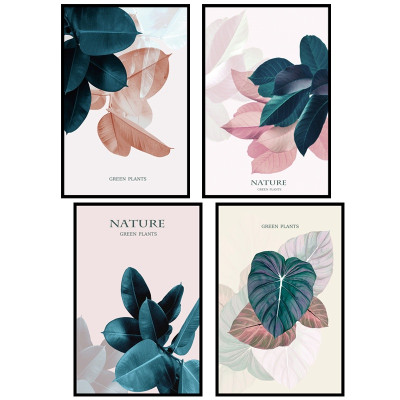 Sticker Giấy Dán Tường Decal Dán tường Tranh Dán Tường Trang Trí Tường Mẫu Khung Tranh Hoa Lá ZH84