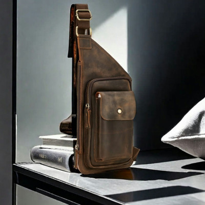 Túi đeo chéo nam DA BÒ THẬT – BEE GEE DCN9400