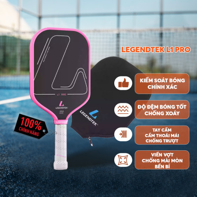 Vợt Pickleball Legendtek L1 Pro Cao Cấp - Đỏ- Lõi Poly Siêu Nhẹ, Mặt Carbon Cường Lực, Kiểm Soát Toàn Diện