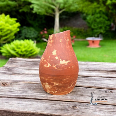 Bình Gốm Đất Nung Marble Cắm Hoa Khô