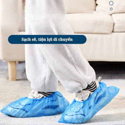 Bọc giày dép dùng một lần, làm từ vải không dệt chống mài mòn, chống bụi, bền, chống trượt 100 cái