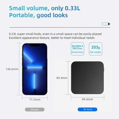 Máy Tính Siêu Nhỏ Ultra Mini T9 PLUS - Intel thế hệ 12 Twin Lake N150 - Hỗ Trợ Xuất Hình 4K 60hz hàng nhập khẩu