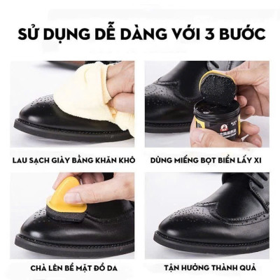 Xi Đánh Bóng Giày Da Làm Bóng Nhanh Đồ Da, Xi Kem Dưỡng Da Có Đầu Mút Hỗ Trợ MÀU NÂU
