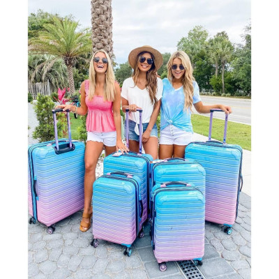 Vali Nhựa Carbon PC NiceVilla Khóa kéo Đôi Mở Rộng Chống Vỡ Size 20 & 24 & 28 Inch