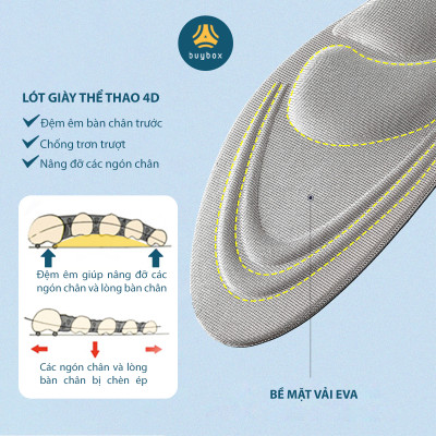 01 cặp lót giày thể thao 4D có gờ chống sốc giảm mỏi gang bàn chân - buybox - BBPK36