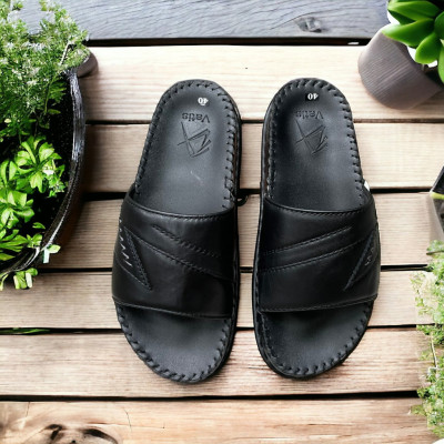 DÉP QUAI NGANG CHẤT LIỆU DA BÒ VATIS VA2054 | KHÂU ĐẾ CHẮC CHẮN