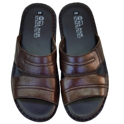 Dép Nam Quai Ngang Da Bò Thật TiTi ĐÔ Cao Cấp DNA2115d