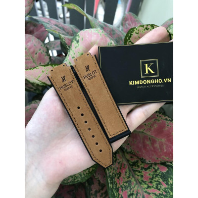 Dây Đồng Hồ HUBLOT Lót Da Lộn Nâu Vàng Case 38 Size Dây 15 - 23 - 20