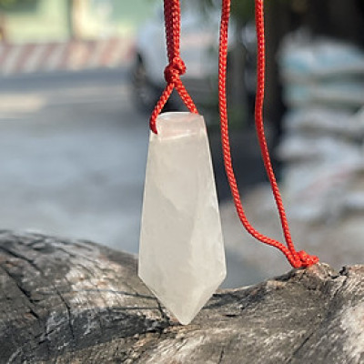 Con lắc cảm xạ đá phong thủy NHASAN LCX05 Con lắc cảm xạ đá thạch anh trắng - vật phẩm phong thủy tâm linh – 10gr