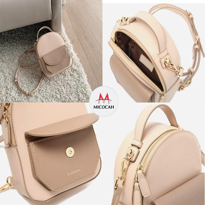 Balo Nữ Mini Thời Trang MICOCAH Đi Học Đi Chơi Phối Màu Vintage Da Cao Cấp Cực Đẹp MC43 - Micocah Mall