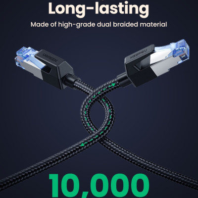 Cáp mạng Cat8 đúc sẵn bọc dù dài 10M Ugreen 30795 hàng chính hãng