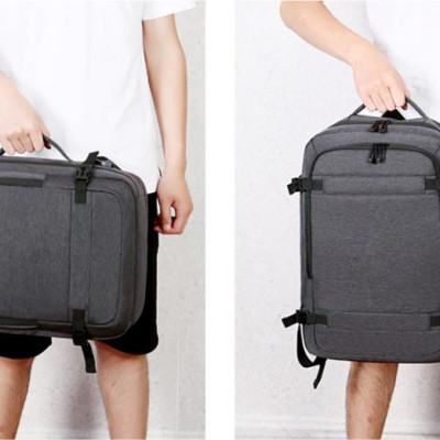 Ba lô nam thông minh đa năng siêu cao cấp nam sạc USB tiện dụng chứa máy tính 14 đến 17 inh - xám đá