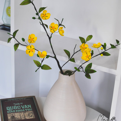 Hoa giấy handmade trang trí Tết, Cành Hoa Mai handmade , Maypaperflower - hoa giấy nghệ thuật, hoa cắm bình, decor nhà ở