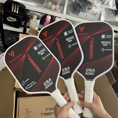 Vợt Pickleball Vigorball Professional dày 16mm nặng 230g, bề mặt carbon nhám bám bóng tặng kèm cuốn cán chặn mồ hôi tay, vợt pickleball phù hợp với mọi người chơi