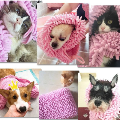 Khăn tắm chó mèo Dạng khăn bông lau mình cho thú cưng sau khi tắm Có thể làm mền đắp cho mèo