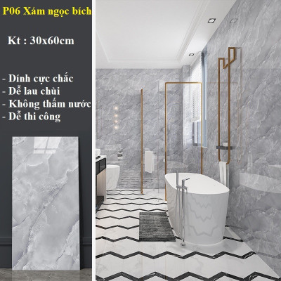 Bộ 10 Tấm Xốp Dán Tường 3D PVC Vân Đá 60x30cm Keo Sẵn Dày 2,5mm Đẳng Cấp, Sang trọng