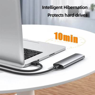 Hộp Box đựng ổ cứng đa năng SSD M2 NVME và M2 SATA NGFF kèm cáp USB A và Type C kèm theo - Hàng chính hãng