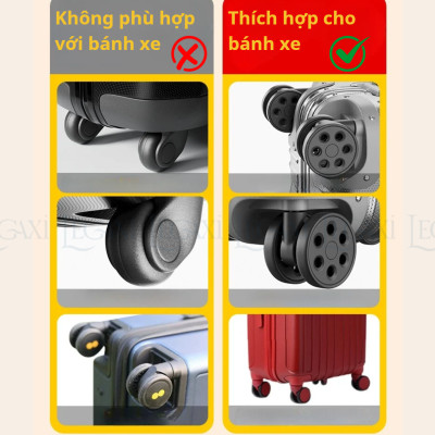 Bộ 8 Bọc Cao Su Bánh Xe Vali Silicone Bảo Vệ Giảm Tiếng Ồn, Chống Mài Mòn Cho Vali Hành Lý Phụ Kiện