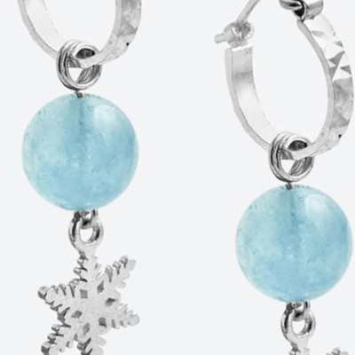 Bông tai hoa tuyết đá thiên nhiên - Ngọc Quý Gemstones