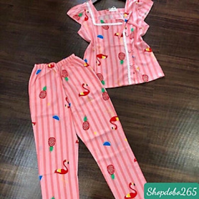 Đồ bộ nữ,đồ ngủ mặc nhà vải lụa quần dài BD 111 họa tiết dễ thương size 47-62kg.