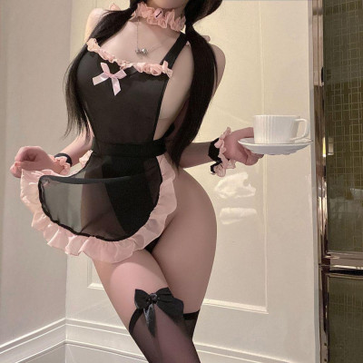 Tặng Kèm Phụ Kện - Cosplay Nữ Giúp Việc Nhà Dễ Thương Gợi Cảm, Hóa Trang Nữ Hầu Gái, Bồi Bàn , Nữ Phục Vụ Đáng Yêu C010