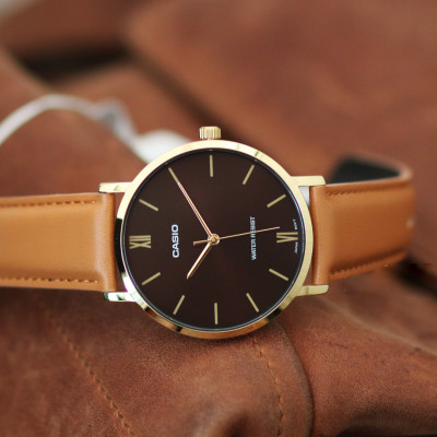 Đồng hồ nam dây da Casio Standard chính hãng MTP-VT01GL-5BUDF