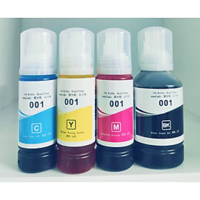 Free ship- set 4 màu Mực in phun màu Epson 001 dùng cho máy L4150/L4160/L6160/L6170/L6190/L4260/L4266/L6260/L6270/L6290/L14150, hàng nhập khẩu.