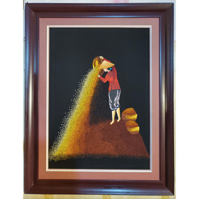 TRANH THÊU TAY NGHỆ THUẬT - NGÀY MÙA BỘI THU 