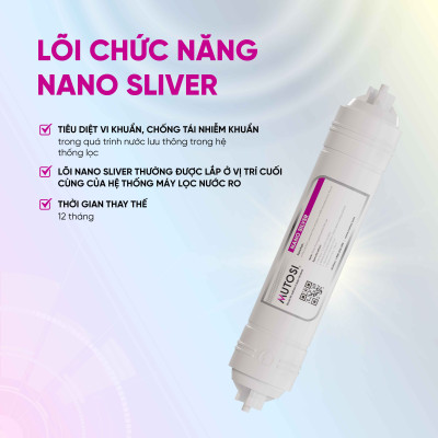 Lõi lọc nước -  Hàng chính hãng Mutosi số 7/8/9 - Lõi Nanosilver (Nano bạc) - Diệt khuẩn, chống tái nhiễm khuẩn
