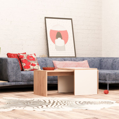 Bàn sofa hiện đại bằng gỗ công nghiệp SMLIFE Channelman