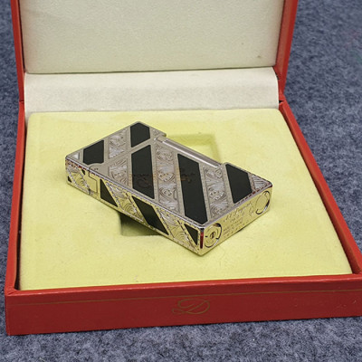 Vỏ Hột Quẹt Bật Lửa Upon D42T Họa Tiết Hoa Lá Sơn Mài Nền Đen Trắng Đối Nhau - Dùng Gas Đá Cao Cấp