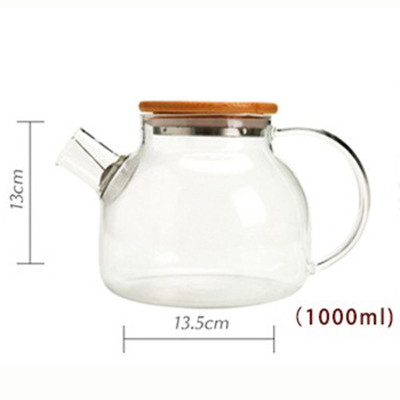 Bình pha trà, hoa trà, thảo mộc bằng thủy tinh nắp gỗ sang trọng 1000ml