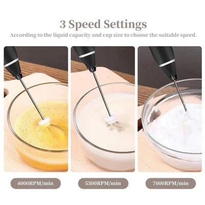 Máy Đánh Bọt Que Tạo Bọt Cafe Mini,  Trứng Cầm Tay  Không Dây Tích Điện 3 Chế Độ
