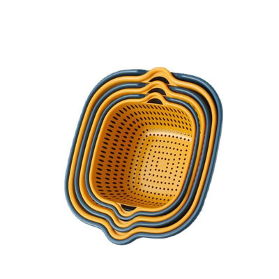 Set 6 Món Thau Rổ Nhựa PP Tiện Lợi Xếp Chồng Được Lên Nhau Giúp Ráo Nước Khi Sử Dụng