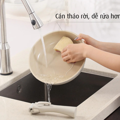 Bộ 3 nồi chảo cán rời Neoflam Hàn Quốc.Bao gồm, nồi 20cm, chảo chiên 24cm, chảo xào đa năng 26cm.