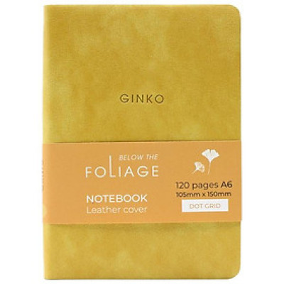 Sổ Bìa Da A6 - Không Kẻ Có Chấm - 120 Trang 100gsm - The Sun - Ginko