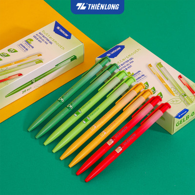 Combo 5/10/20 Bút gel B - Buttersmooth Gel Thiên Long GELB-031 - Premium Tip viết êm, trơn - Mực Xanh - Thân ngẫu nhiên