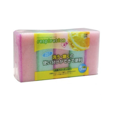 Set 05 miếng mút rửa chén bát Inomata - Nội địa Nhật Bản