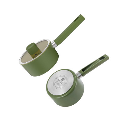 Bộ nồi phủ sứ an toàn Elmich Olive EL-5233OV04 quánh 16cm, nồi 20, 24cm, chảo 26cm - Hàng chính hãng