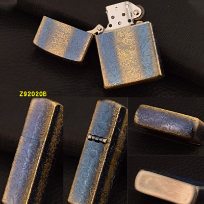 Vỏ Hột Quẹt Bật Lửa Xăng Đá Zorro Z92020B Họa Tiết Hoa Văn Rồng- Dùng Xăng Bấc Đá Cao Cấp