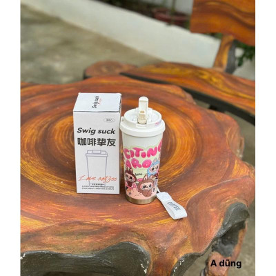 Ly Giữ Nhiệt, Cốc Giữ Nhiệt 600ml Hình Labubu Siêu Hot