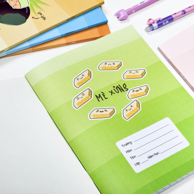 Tập Học Sinh Bánh Việt - Miền Bắc - Kẻ Ngang Có Chấm - 80 Trang 70gsm - Fahasa 05 - Mè Xửng