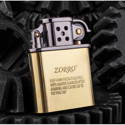 Vỏ Hột Quẹt Bật Lửa Xăng ZORRO Z506-638 Họa Tiết Hoa Văn Cỗ Máy Đẹp Độc Lạ - Dùng Xăng Bấc Đá